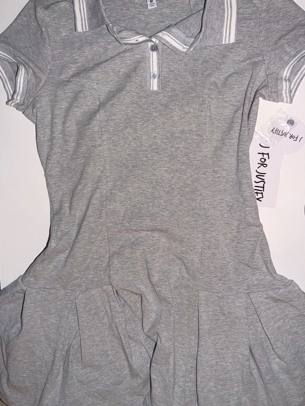 J for Justify Heather Gray Polo-Style Mini Dress